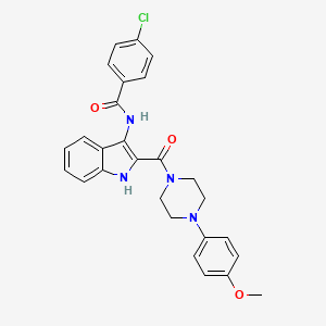 4-chloro-N-{2-[4-(4-methoxyphenyl)piperazine-1-carbonyl]-1H-indol-3-yl}benzamide