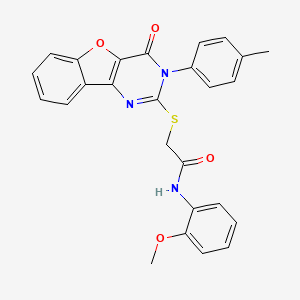N-(2-methoxyphenyl)-2-[[3-(4-methylphenyl)-4-oxo-[1]benzofuro[3,2-d]pyrimidin-2-yl]sulfanyl]acetamide