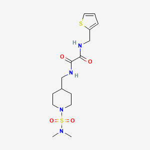 molecular formula C15H24N4O4S2 B2751151 N'-{[1-(dimethylsulfamoyl)piperidin-4-yl]methyl}-N-[(thiophen-2-yl)methyl]ethanediamide CAS No. 2034458-60-9