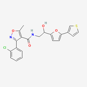 3-(2-chlorophenyl)-N-(2-hydroxy-2-(5-(thiophen-3-yl)furan-2-yl)ethyl)-5-methylisoxazole-4-carboxamide