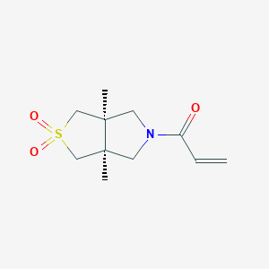 molecular formula C11H17NO3S B2751168 1-[(3As,6aR)-3a,6a-dimethyl-2,2-dioxo-1,3,4,6-tetrahydrothieno[3,4-c]pyrrol-5-yl]prop-2-en-1-one CAS No. 2223089-20-9