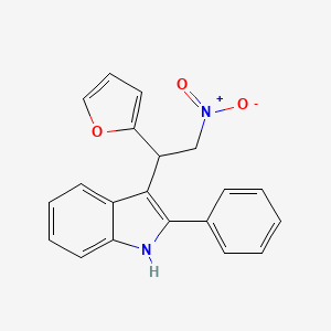 molecular formula C20H16N2O3 B2751173 3-[1-(furan-2-yl)-2-nitroethyl]-2-phenyl-1H-indole CAS No. 308294-72-6