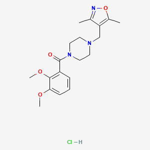 molecular formula C19H26ClN3O4 B2751177 (2,3-Dimethoxyphenyl)(4-((3,5-dimethylisoxazol-4-yl)methyl)piperazin-1-yl)methanone hydrochloride CAS No. 1396883-50-3