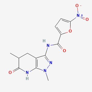 molecular formula C13H13N5O5 B2751179 N-(1,5-二甲基-6-氧代-4,5,6,7-四氢-1H-嘧啶-3-基)-5-硝基噻呋-2-羧酰胺 CAS No. 1172465-79-0