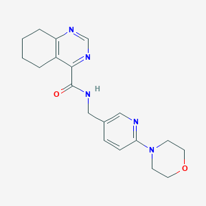 molecular formula C19H23N5O2 B2751181 N-{[6-(morpholin-4-yl)pyridin-3-yl]methyl}-5,6,7,8-tetrahydroquinazoline-4-carboxamide CAS No. 2415571-31-0