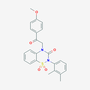 molecular formula C24H22N2O5S B2751184 2-(2,3-dimethylphenyl)-4-(2-(4-methoxyphenyl)-2-oxoethyl)-2H-benzo[e][1,2,4]thiadiazin-3(4H)-one 1,1-dioxide CAS No. 941944-73-6