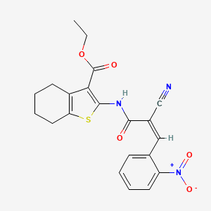 Ethyl 2-[[(Z)-2-cyano-3-(2-nitrophenyl)prop-2-enoyl]amino]-4,5,6,7-tetrahydro-1-benzothiophene-3-carboxylate