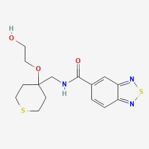 molecular formula C15H19N3O3S2 B2751195 N-((4-(2-hydroxyethoxy)tetrahydro-2H-thiopyran-4-yl)methyl)benzo[c][1,2,5]thiadiazole-5-carboxamide CAS No. 2320378-86-5