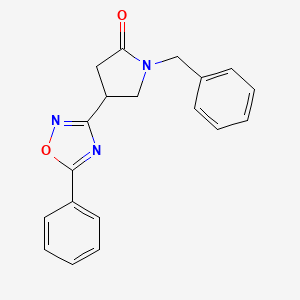 molecular formula C19H17N3O2 B2751197 1-Benzyl-4-(5-phenyl-1,2,4-oxadiazol-3-yl)pyrrolidin-2-one CAS No. 1171457-99-0
