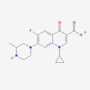 molecular formula C₂₀H₂₁F₄N₃O₅ B027512 1-Cyclopropyl-6-fluoro-7-(3-methylpiperazin-1-yl)-4-oxoquinoline-3-carboxylic acid CAS No. 93107-32-5