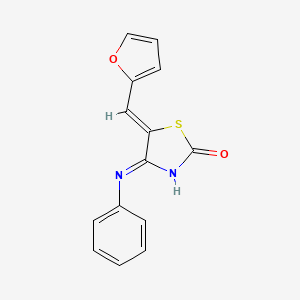 (4Z,5Z)-5-(furan-2-ylmethylene)-4-(phenylimino)thiazolidin-2-one