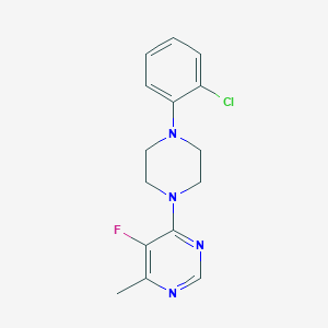 molecular formula C15H16ClFN4 B2751209 4-[4-(2-Chlorophenyl)piperazin-1-yl]-5-fluoro-6-methylpyrimidine CAS No. 2415601-44-2