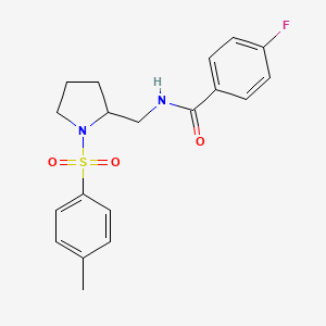 4-fluoro-N-((1-tosylpyrrolidin-2-yl)methyl)benzamide