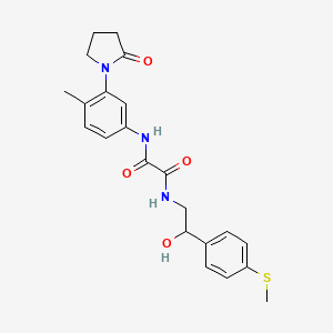 molecular formula C22H25N3O4S B2751216 N'-{2-HYDROXY-2-[4-(METHYLSULFANYL)PHENYL]ETHYL}-N-[4-METHYL-3-(2-OXOPYRROLIDIN-1-YL)PHENYL]ETHANEDIAMIDE CAS No. 1448030-69-0