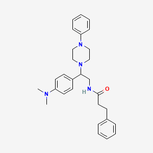 N-(2-(4-(dimethylamino)phenyl)-2-(4-phenylpiperazin-1-yl)ethyl)-3-phenylpropanamide