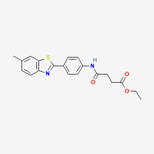 molecular formula C20H20N2O3S B2751235 Ethyl 4-[4-(6-methyl-1,3-benzothiazol-2-yl)anilino]-4-oxobutanoate CAS No. 433310-16-8