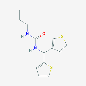 molecular formula C13H16N2OS2 B2751236 1-Propyl-3-(thiophen-2-yl(thiophen-3-yl)methyl)urea CAS No. 2034459-45-3