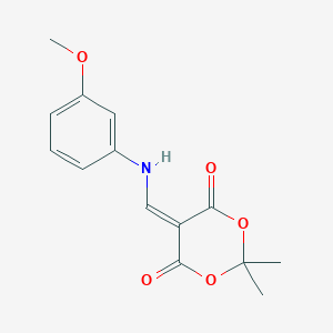 molecular formula C14H15NO5 B2751247 5-[(3-Methoxyphenylamino)methylene]-2,2-dimethyl-1,3-dioxane-4,6-dione CAS No. 213699-52-6