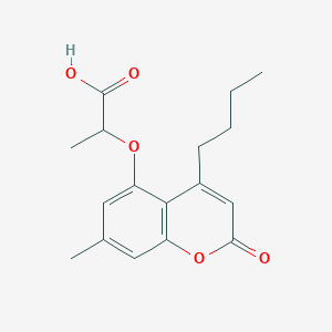 molecular formula C17H20O5 B2751248 2-[(4-丁基-7-甲基-2-氧代-2H-咖啡因-5-基)氧基]丙酸 CAS No. 843620-39-3
