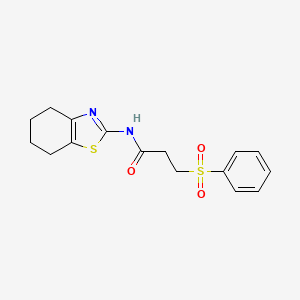 molecular formula C16H18N2O3S2 B2751249 3-(苯基磺酰基)-N-(4,5,6,7-四氢-1,3-苯并噻唑-2-基)丙酰胺 CAS No. 857497-88-2