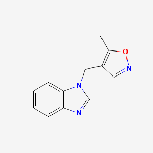 molecular formula C12H11N3O B2751250 4-(Benzimidazol-1-ylmethyl)-5-methyl-1,2-oxazole CAS No. 2142330-14-9