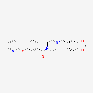 molecular formula C24H23N3O4 B2751254 1-[(2H-1,3-benzodioxol-5-yl)methyl]-4-[3-(pyridin-2-yloxy)benzoyl]piperazine CAS No. 1704654-32-9