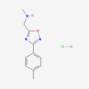 molecular formula C11H14ClN3O B2751283 N-methyl-1-[3-(4-methylphenyl)-1,2,4-oxadiazol-5-yl]methanamine Hydrochloride CAS No. 1049720-95-7