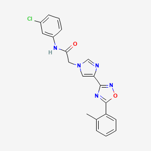 molecular formula C20H16ClN5O2 B2751310 N-(3-chlorophenyl)-2-{4-[5-(2-methylphenyl)-1,2,4-oxadiazol-3-yl]-1H-imidazol-1-yl}acetamide CAS No. 1251605-97-6