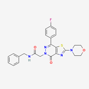 molecular formula C24H22FN5O3S B2751315 N-苄基-2-(7-(4-氟苯基)-2-吗啉基-4-氧代噻唑啉-5(4H)-基)乙酰胺 CAS No. 1105232-86-7