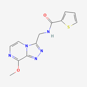 molecular formula C12H11N5O2S B2751319 N-((8-methoxy-[1,2,4]triazolo[4,3-a]pyrazin-3-yl)methyl)thiophene-2-carboxamide CAS No. 2034319-81-6