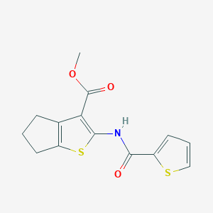 molecular formula C14H13NO3S2 B275132 methyl 2-[(2-thienylcarbonyl)amino]-5,6-dihydro-4H-cyclopenta[b]thiophene-3-carboxylate 