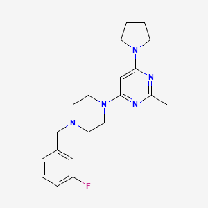 molecular formula C20H26FN5 B2751334 4-{4-[(3-Fluorophenyl)methyl]piperazin-1-yl}-2-methyl-6-(pyrrolidin-1-yl)pyrimidine CAS No. 2415634-48-7