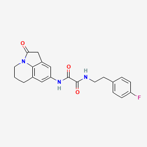 molecular formula C21H20FN3O3 B2751351 N1-(4-fluorophenethyl)-N2-(2-oxo-2,4,5,6-tetrahydro-1H-pyrrolo[3,2,1-ij]quinolin-8-yl)oxalamide CAS No. 898426-94-3