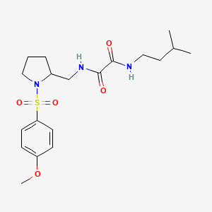 molecular formula C19H29N3O5S B2751390 N'-{[1-(4-methoxybenzenesulfonyl)pyrrolidin-2-yl]methyl}-N-(3-methylbutyl)ethanediamide CAS No. 896286-75-2