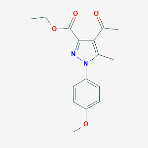 molecular formula C16H18N2O4 B275140 ethyl 4-acetyl-1-(4-methoxyphenyl)-5-methyl-1H-pyrazole-3-carboxylate 