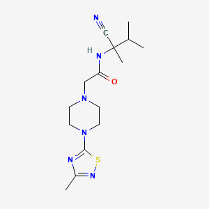 molecular formula C15H24N6OS B2751406 N-(2-Cyano-3-methylbutan-2-yl)-2-[4-(3-methyl-1,2,4-thiadiazol-5-yl)piperazin-1-yl]acetamide CAS No. 1436251-77-2