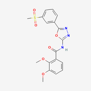 molecular formula C18H17N3O6S B2751424 N-[5-(3-methanesulfonylphenyl)-1,3,4-oxadiazol-2-yl]-2,3-dimethoxybenzamide CAS No. 886908-14-1