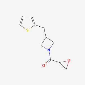 molecular formula C11H13NO2S B2751445 Oxiran-2-yl-[3-(thiophen-2-ylmethyl)azetidin-1-yl]methanone CAS No. 2411253-85-3