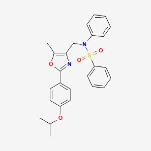 molecular formula C26H26N2O4S B2751449 N-({5-methyl-2-[4-(propan-2-yloxy)phenyl]-1,3-oxazol-4-yl}methyl)-N-phenylbenzenesulfonamide CAS No. 1251580-03-6