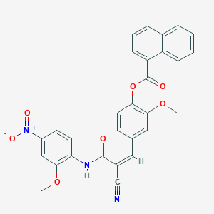 B2751463 [4-[(Z)-2-Cyano-3-(2-methoxy-4-nitroanilino)-3-oxoprop-1-enyl]-2-methoxyphenyl] naphthalene-1-carboxylate CAS No. 380475-56-9