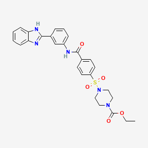 molecular formula C27H27N5O5S B2751483 ETHYL 4-(4-{[3-(1H-1,3-BENZODIAZOL-2-YL)PHENYL]CARBAMOYL}BENZENESULFONYL)PIPERAZINE-1-CARBOXYLATE CAS No. 361174-55-2