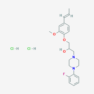 B2751512 (E)-1-(4-(2-fluorophenyl)piperazin-1-yl)-3-(2-methoxy-4-(prop-1-en-1-yl)phenoxy)propan-2-ol dihydrochloride CAS No. 1331598-21-0