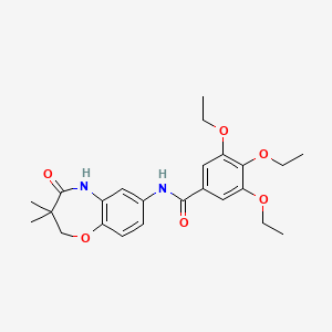 molecular formula C24H30N2O6 B2751568 N-(3,3-dimethyl-4-oxo-2,3,4,5-tetrahydro-1,5-benzoxazepin-7-yl)-3,4,5-triethoxybenzamide CAS No. 921842-76-4