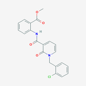 molecular formula C21H17ClN2O4 B2751637 methyl 2-{1-[(2-chlorophenyl)methyl]-2-oxo-1,2-dihydropyridine-3-amido}benzoate CAS No. 946247-82-1