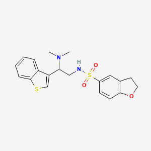 molecular formula C20H22N2O3S2 B2751644 N-[2-(1-benzothiophen-3-yl)-2-(dimethylamino)ethyl]-2,3-dihydro-1-benzofuran-5-sulfonamide CAS No. 2034300-49-5