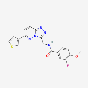 B2751702 3-fluoro-4-methoxy-N-((6-(thiophen-3-yl)-[1,2,4]triazolo[4,3-b]pyridazin-3-yl)methyl)benzamide CAS No. 1904367-43-6