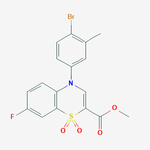 molecular formula C17H13BrFNO4S B2751726 methyl 4-(4-bromo-3-methylphenyl)-7-fluoro-4H-1,4-benzothiazine-2-carboxylate 1,1-dioxide CAS No. 1291836-83-3