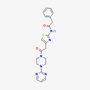 molecular formula C21H22N6O2S B2751737 N-(4-(2-oxo-2-(4-(pyrimidin-2-yl)piperazin-1-yl)ethyl)thiazol-2-yl)-2-phenylacetamide CAS No. 1207000-79-0