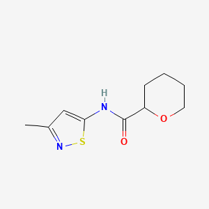 molecular formula C10H14N2O2S B2751739 N-(3-Methyl-1,2-thiazol-5-yl)oxane-2-carboxamide CAS No. 2320850-18-6