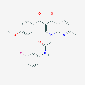 molecular formula C25H20FN3O4 B2751776 N-(3-fluorophenyl)-2-[3-(4-methoxybenzoyl)-7-methyl-4-oxo-1,4-dihydro-1,8-naphthyridin-1-yl]acetamide CAS No. 894910-96-4